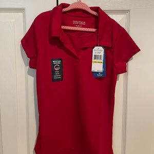 Girls nautica red polo size m 8/10